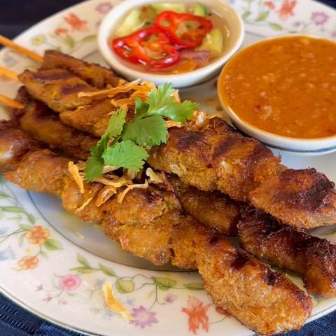 Chicken Satay, photographed