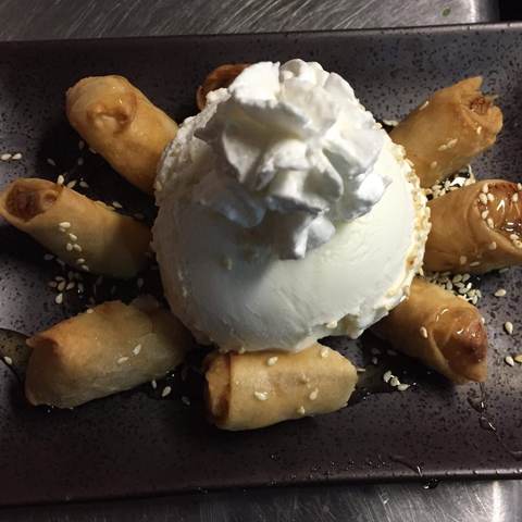 Fried Banana with Ice Cream, photographed