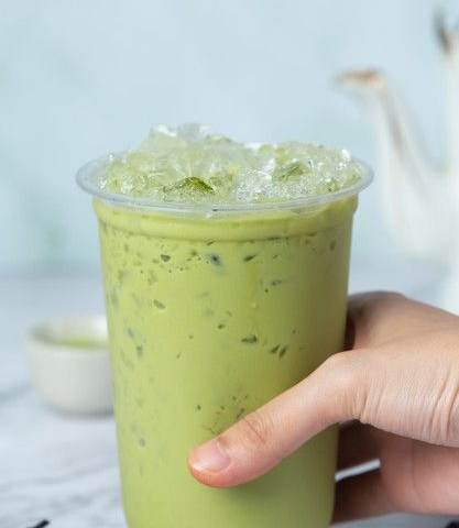 Thai milk green tea, photographed